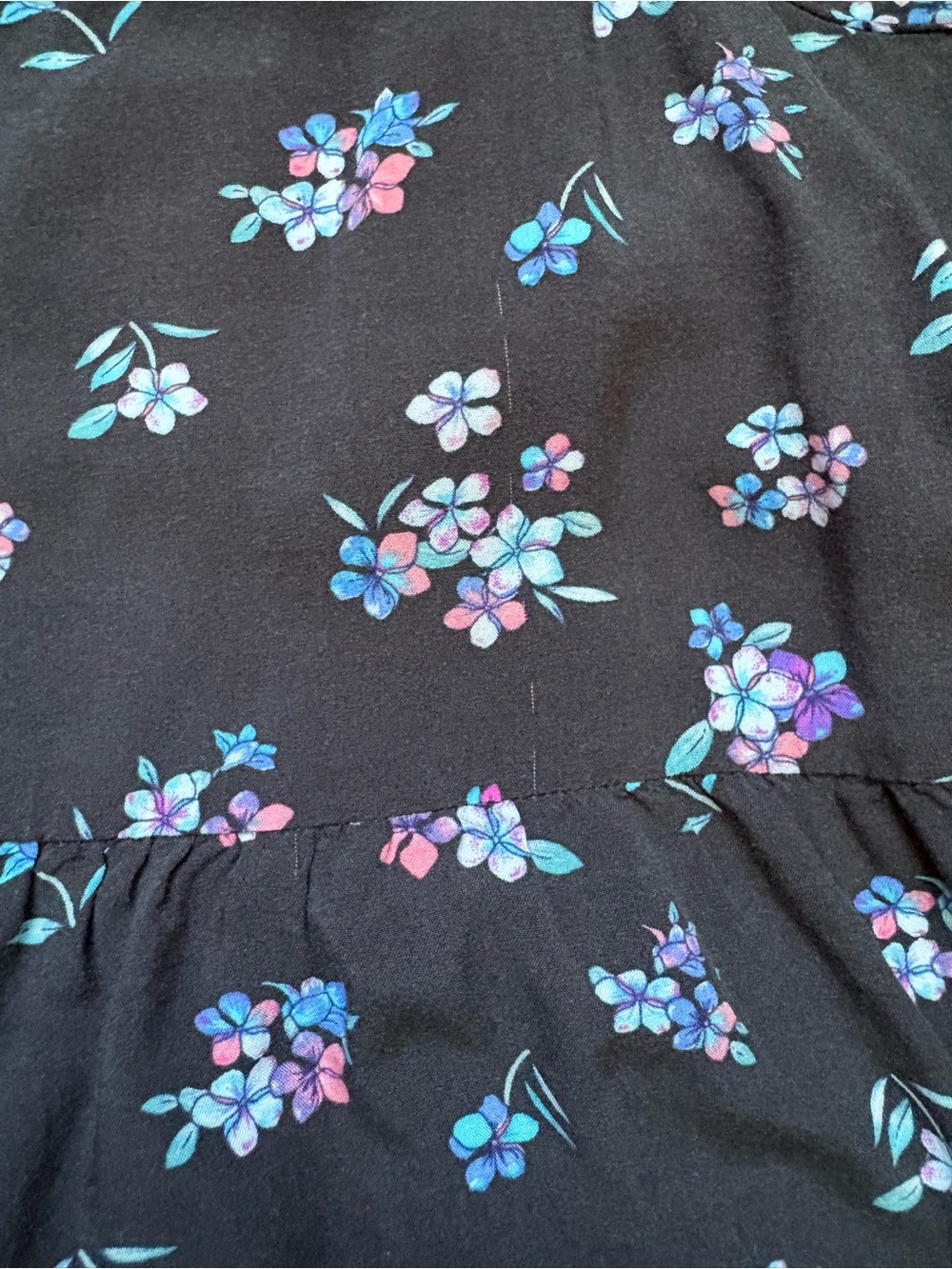 American Eagle Outfitters Black Floral Smocked Strap Dress - Picture 6 of 8